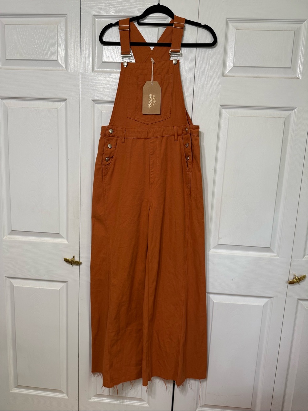 Three birds nest Listicle Women’s Orange Overalls - wide leg 100% cotton